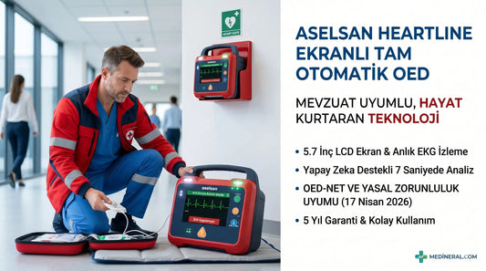 Aselsan Heartline Ekranlı Tam Otomatik OED Cihazı Rehberi Medineral Medikal