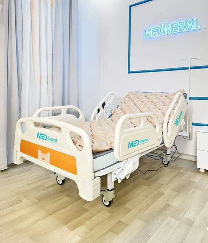 full abs 2 motorlu hasta karyolasi ve baklava tipi havali yatak seti