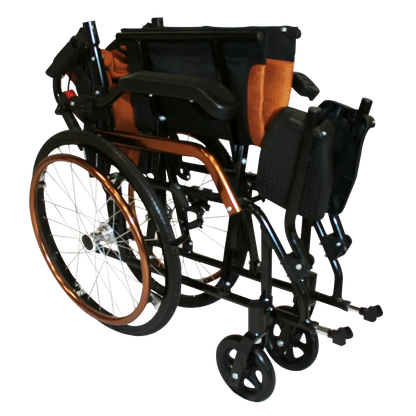 Poylin P807 refakatçi tekerlekli sandalye katlanmış görünüm, kompakt yapı