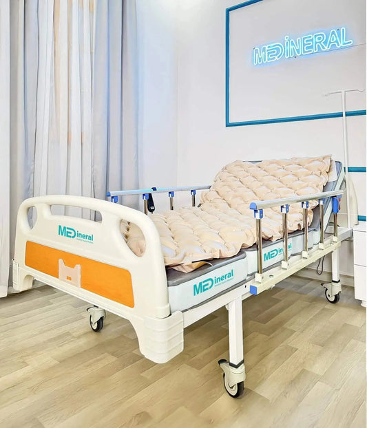 tabanca korkuluklu 2 motorlu hasta karyolasi ve havali yatak seti